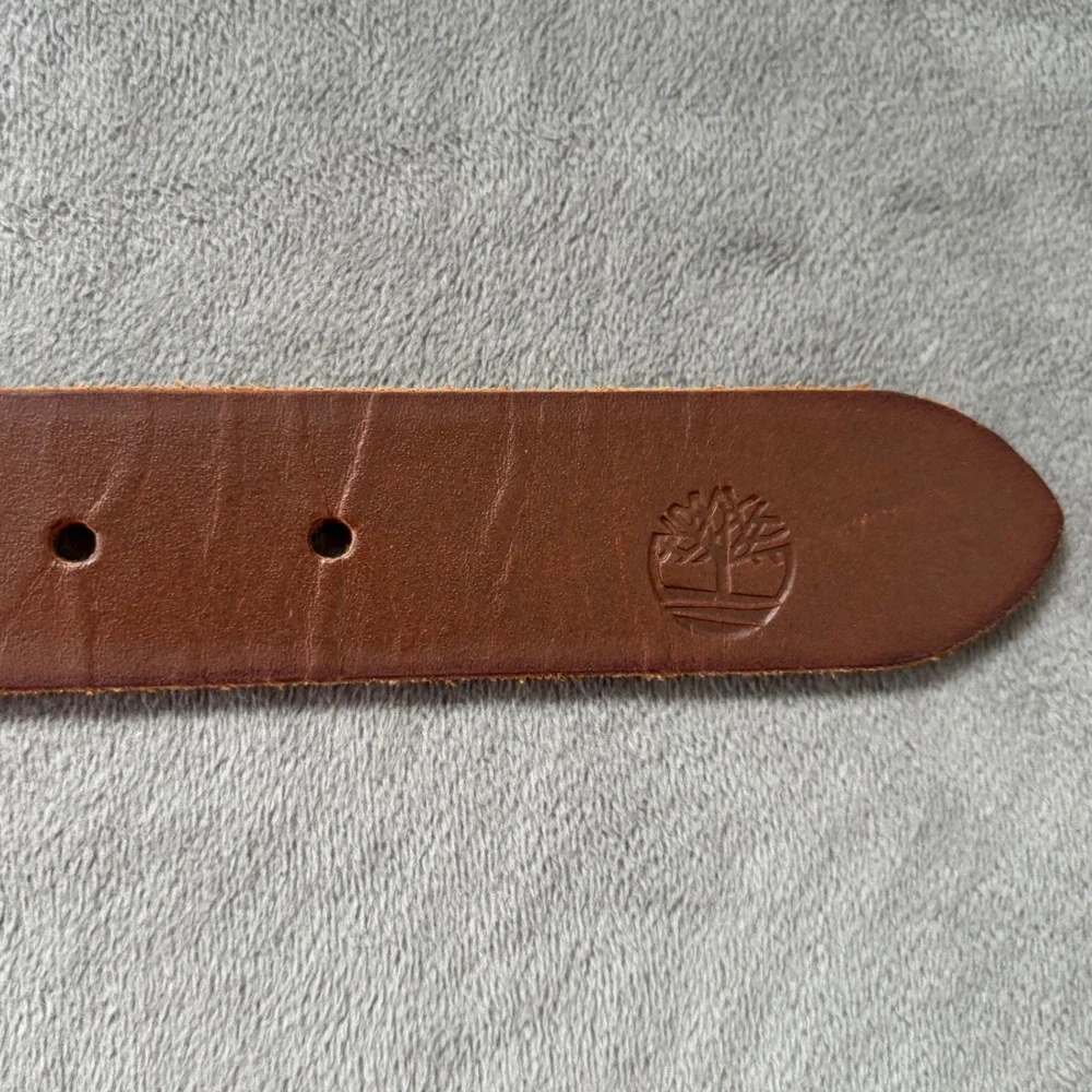Timberland Boy Brown Genuine Leather Belt Size 22-24 Cognac Gunmetal Buckle